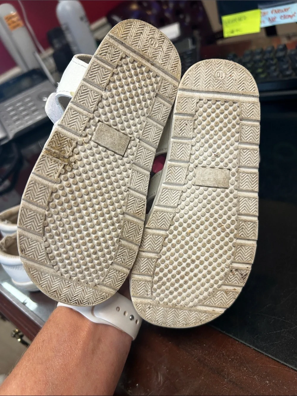 Keds White Kids Leather Sandals and Closed-Toe Shoes size 10 & 10.5 girls